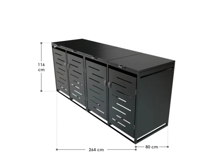 Juskys 4er Metall Mülltonnenbox Arel