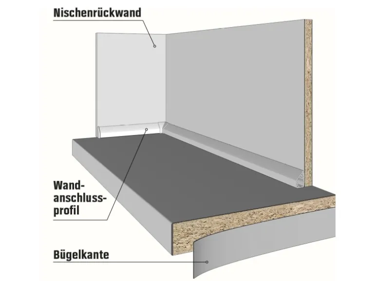 Kaindl Arbeitsplatte Eiche Quarz 260 cm x 60 cm x 2,8 cm