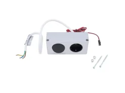 kalb 12W LED Netzteil 12VDC Für Möbel Mit 230V Steckdose & Schalter Silbergraue Kombibox