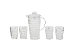 Kanne 2 l inkl. 4 Gläsern Kunststoff Transparent