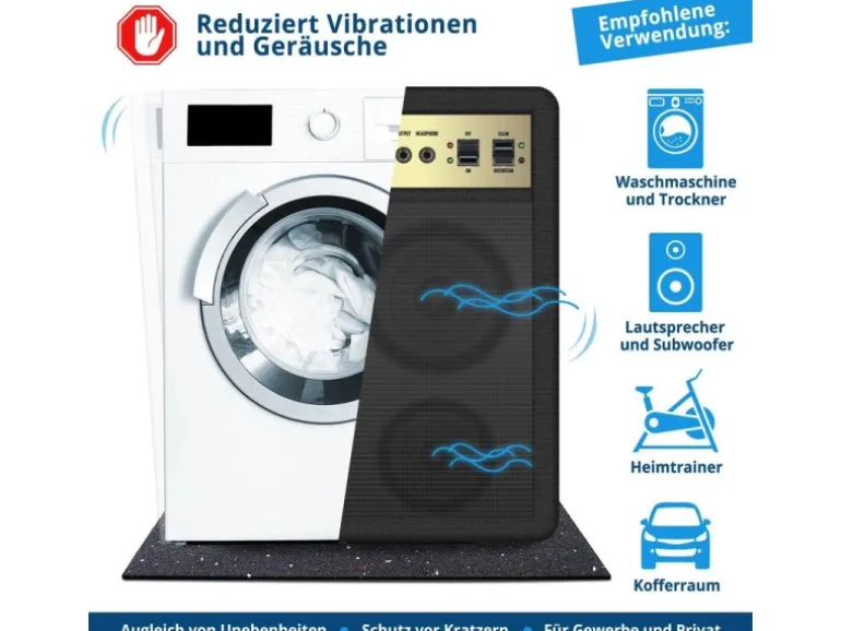 KARAT Antivibrationsmatte Schallschutzmatte nach Maß Stärke 1,97 cm 62,5 x 900 cm