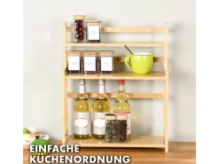 KARAT Bambus Küchenregal Alabama Stilvoller Stauraum für Gewürze Und Utensilien