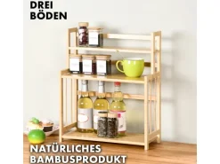 KARAT Bambus Küchenregal Alabama Stilvoller Stauraum für Gewürze Und Utensilien