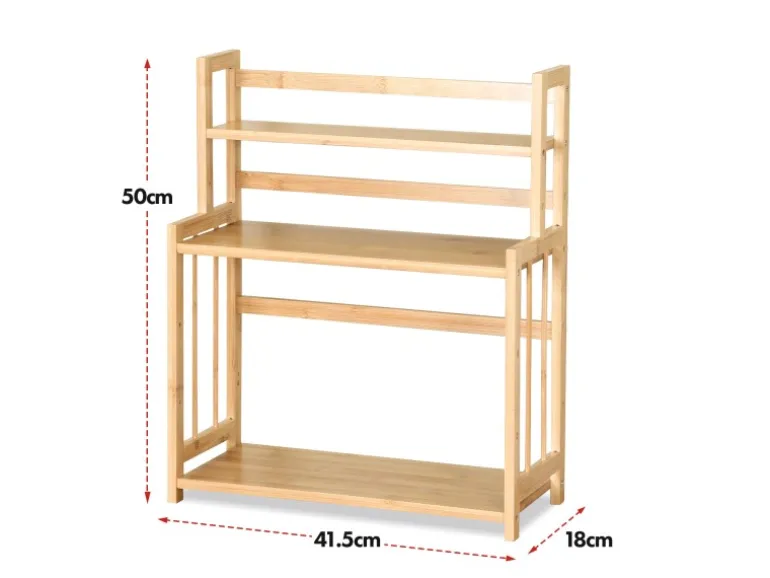 KARAT Bambus Küchenregal Alabama Stilvoller Stauraum für Gewürze Und Utensilien