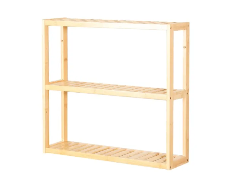 KARAT Bambus Wandregal WyomIng Elegantes Schweberegal Mit 3 Etagen