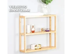 KARAT Bambus Wandregal WyomIng Elegantes Schweberegal Mit 3 Etagen