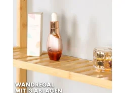 KARAT Bambus Wandregal WyomIng Elegantes Schweberegal Mit 3 Etagen