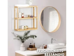 KARAT Bambus Wandregal WyomIng Elegantes Schweberegal Mit 3 Etagen