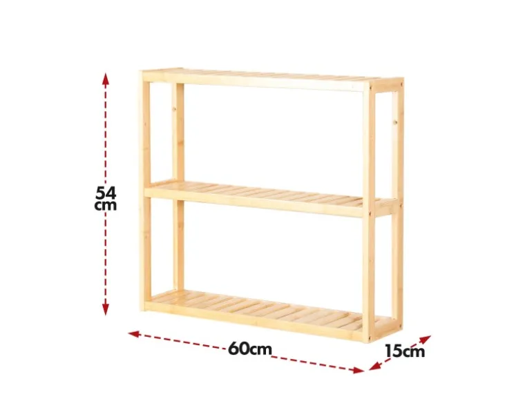 KARAT Bambus Wandregal WyomIng Elegantes Schweberegal Mit 3 Etagen