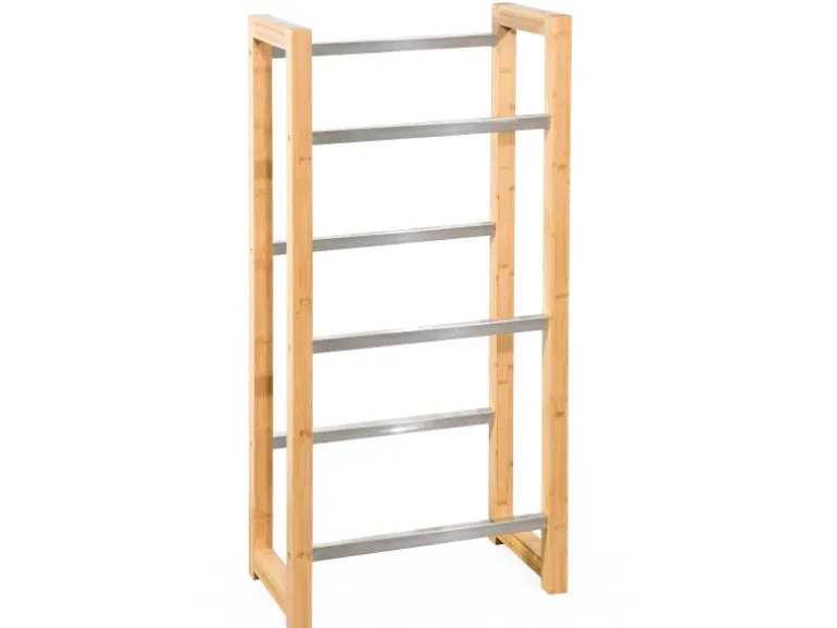 KARAT Bambus-Flaschenkastenständer Flash - Robustes Lagerregal für Büro, Küche, Garage oder Flur - 112 x 56 x 32 cm