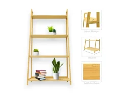 KARAT Bambusregal Zaria Modernes Und Stilvolles Regal Leiterregal Aus Bambus