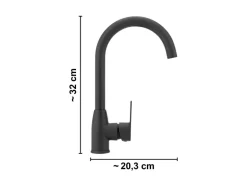 Küchenarmatur Lattari Einhebel Schwarz matt