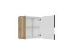 Küchen-Oberschrank m. Segmentglastür 50x57,6x34,6cm Noah420 Anthra. WildEiche NB