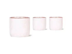 Keramik-Übertopf Leaf Bedruckt Ø 6 cm x 5 cm Weiß-Rosa