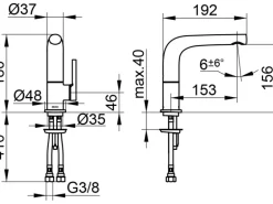 Keuco EHM-Waschtischmischer 150 Edition 400 51505 Chrom mit schwenkbarem Auslauf