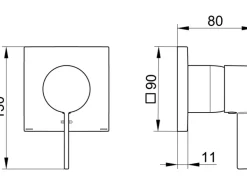 Keuco Einhebelmischer IXMO 59551 eckig Chrom UP-Montage