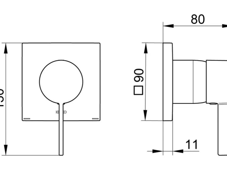 Keuco Einhebelmischer IXMO 59551 eckig Chrom UP-Montage
