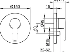 Keuco Einhebel-Wannenmischer Plan blue 53972 Chrom