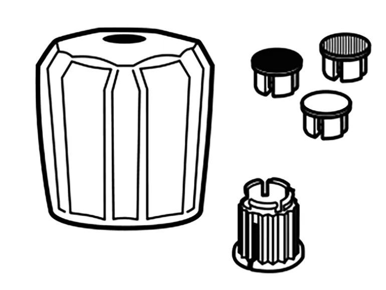 Kirchhoff Acrylgriff Klar mit Rastbuchse Markierung Blau/Rot/Weiß