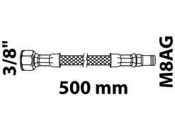 Kirchhoff Anschlussschlauch Flexibel 500 mm 15 mm (3/8"IG) x M8AG