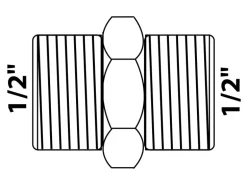 Kirchhoff Doppelnippel 21 mm (1/2" AG) Chrom