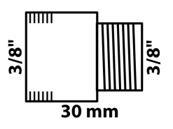 Kirchhoff Hahnverlängerung 15 mm (3/8" IG) x 16,7 mm (3/8" AG) x 30 mm Chrom