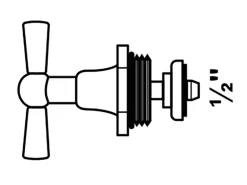 Kirchhoff Knebel-Oberteil Messing 13 mm (1/2") Blank