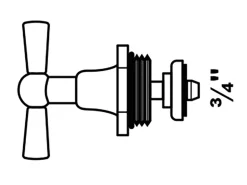 Kirchhoff Knebel-Oberteil Messing 20 mm (3/4") Chrom