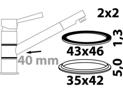 Kirchhoff Lippendichtung und Gleitring für Schwenkarmatur 40 mm 2 x 2 Stück