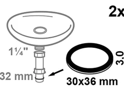Kirchhoff Quetschring Silikon für Tauchrohr Ø 32 mm Schwarz 2 Stück