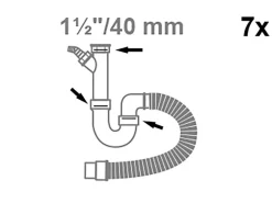 Kirchhoff Siphon-Dichtungsset Silikon für Spültisch Transparent 7 Stück