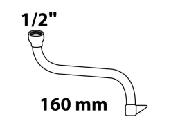 Kirchhoff S-Rohrauslauf 13 mm (1/2") x 160 mm Chrom