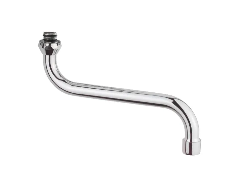 Kirchhoff S-Rohrauslauf mit Mischdüse O-Ring 20 mm (3/4") x 200 mm Chrom