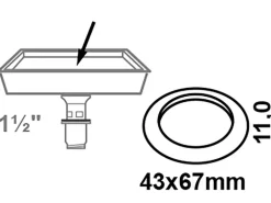 Kirchhoff Ventilkelch-Dichtung Gummi für 38 mm (1 1/2") Konisch 43 x 67 x 11 mm