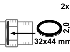 Kirchhoff Verschraubungsdichtung Gummi für 25 mm (1") 32 x 44 x 2 mm 2 Stück