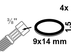 Kirchhoff Verschraubungsdichtung Vulkanfiber 9 mm x 14 mm x 1,5 mm Rot 4 Stück