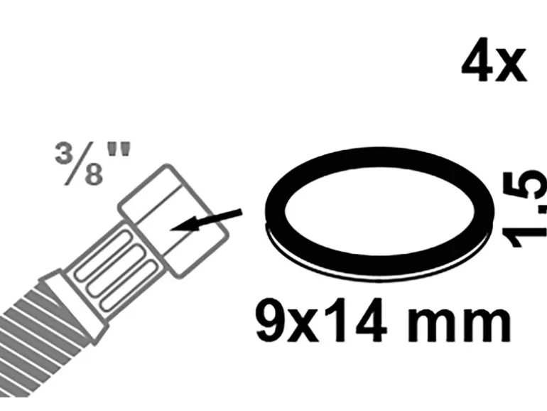 Kirchhoff Verschraubungsdichtung Vulkanfiber 9 mm x 14 mm x 1,5 mm Rot 4 Stück