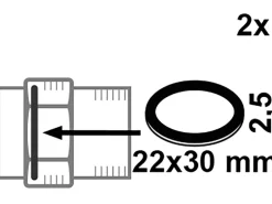 Kirchhoff Verschraubungsdichtung Gummi für 13 mm (1/2") 22 x 30 x 2,5 mm 2 Stück