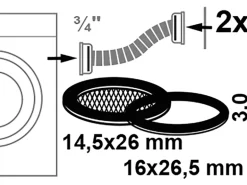 Kirchhoff Verschraubungsdichtung Gummi mit Sieb 2 Größen Schwarz 2 Stück