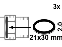 Kirchhoff Verschraubungsdichtung HD Fiber 21 mm x 30 mm x 2 mm Blau 3 Stück