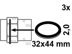 Kirchhoff Verschraubungsdichtung HD Fiber 32 mm x 44 mm x 2 mm Blau 3 Stück