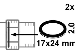 Kirchhoff Verschraubungsdichtung Gummi für 10 mm (3/8") 17 x 24 x 2 mm 2 Stück