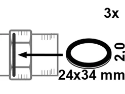 Kirchhoff Verschraubungsdichtung HD Fiber 24 mm x 34 mm x 2 mm Blau 3 Stück