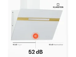 Klarstein Alina Dunstabzugshaube EEK A Touch LED-Beleuchtung Abluft/Umluft 600 m³/h Weiß