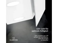 Klarstein Alina Dunstabzugshaube EEK A Touch LED-Beleuchtung Abluft/Umluft 600 m³/h Weiß