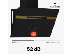 Klarstein Alina Dunstabzugshaube EEK A Touch LED-Beleuchtung Abluft/Umluft 600 m³/h Schwarz/Metallic