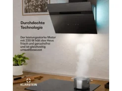 Klarstein Alina Dunstabzugshaube EEK A Touch LED-Beleuchtung Abluft/Umluft 600 m³/h Schwarz