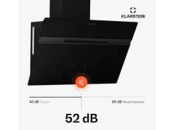 Klarstein Alina Dunstabzugshaube EEK A Touch LED-Beleuchtung Abluft/Umluft 600 m³/h Schwarz