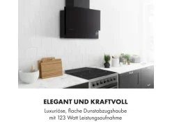 Klarstein Amelia Dunstabzugshaube 123W 60x47x23,5cm LED-Beleuchtung Touch Glas Schwarz