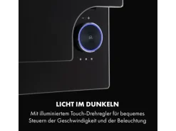 Klarstein Amelia Dunstabzugshaube 123W 60x47x23,5cm LED-Beleuchtung Touch Glas Schwarz